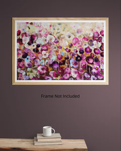 Sweet Pea Dreams – Abstract Floral Oil Painting with Iridescent Gold