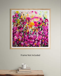 シュガーフィールドメモリー - 抽象的な花の風景 – Angie Wright Art