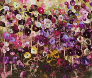 Garden Whispers - Large Textured Floral Abstract Landscape