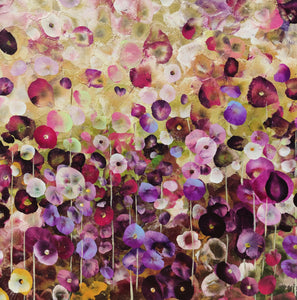 Garden Whispers - Large Textured Floral Abstract Landscape