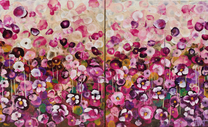 Garden Rhapsody - Diptych abstract Floral