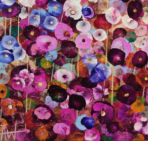 Petals on a Spring Zephyr – Abstract Floral Oil Landscape