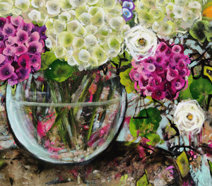 Pink and White Hydrangea Blooms