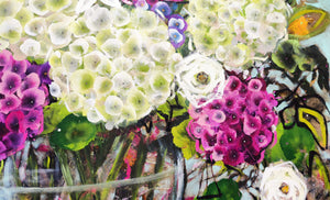 Pink and White Hydrangea Blooms
