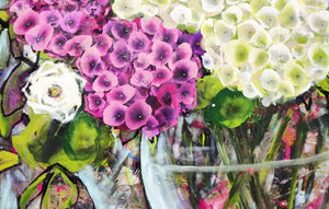 Pink and White Hydrangea Blooms