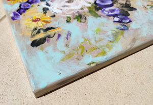 Mohnblumen in einer tiefblauen Vase – originales, farbenfrohes Blumen-Ölgemälde