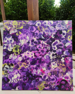 Violet Drift - Abstract Hydrangea Floral Painting