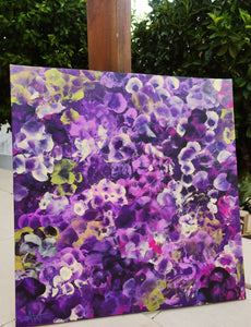 Violet Drift - Abstract Hydrangea Floral Painting