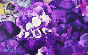 Violet Drift - Abstract Hydrangea Floral Painting