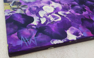 Violet Drift - Abstract Hydrangea Floral Painting