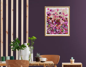 Garden Rhapsody #1 - Expressive Abstract Floral Landscape