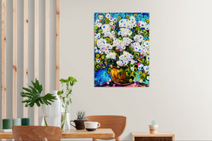 天竺葵之悦 - 抽象白色花卉艺术作品