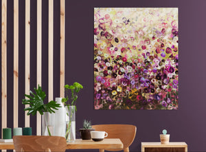 Garden Whispers - Large Textured Floral Abstract Landscape