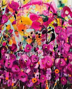 シュガーフィールドメモリー - 抽象的な花の風景 – Angie Wright Art