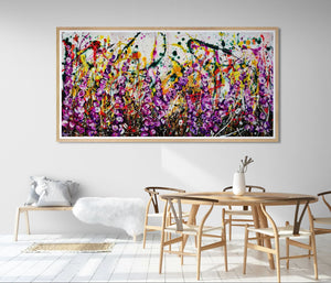 野性花卉（双联画）- 抽象表现主义花卉风景