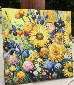 Sunshine Rush - Sonnenblumen-Gemälde