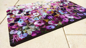 Sweet Pea Dreams – Abstract Floral Oil Painting with Iridescent Gold