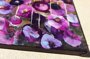 Sweet Pea Dreams – Abstract Floral Oil Painting with Iridescent Gold