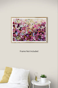 Sweet Pea Dreams – Abstract Floral Oil Painting with Iridescent Gold