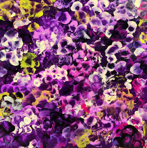 紫罗兰漂流 - 抽象绣球花绘画
