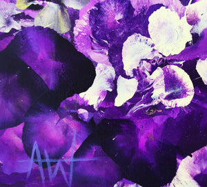 紫罗兰漂流 - 抽象绣球花绘画