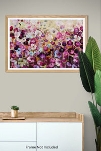 Sweet Pea Dreams – Abstract Floral Oil Painting with Iridescent Gold