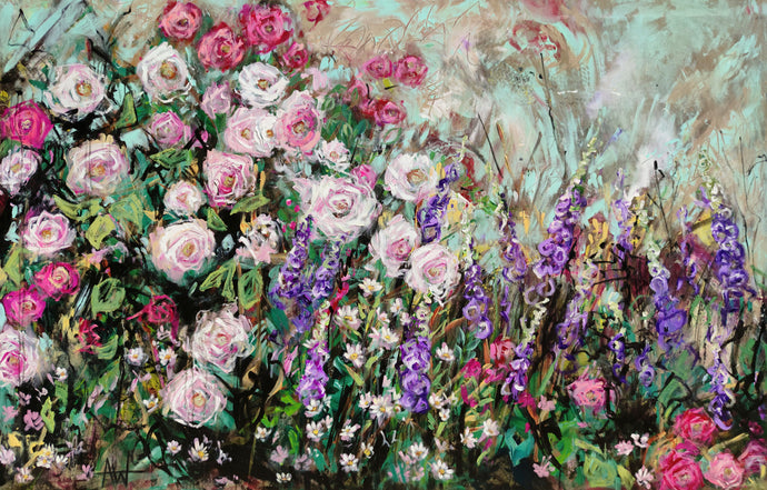 Foxglove Serenade – Large Expressive Floral Abstract