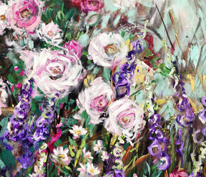 Foxglove Serenade – Large Expressive Floral Abstract