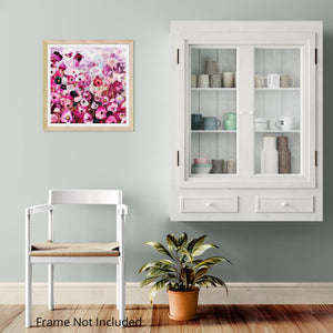 Crimson Blooms - Vibrant Floral Landscape