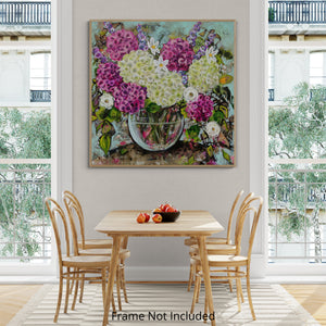 Pink and White Hydrangea Blooms