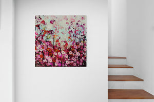 花卉节 – 粉色抽象花卉画