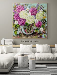 Pink and White Hydrangea Blooms