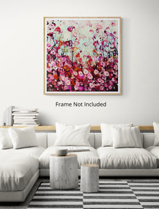 花卉节 – 粉色抽象花卉画