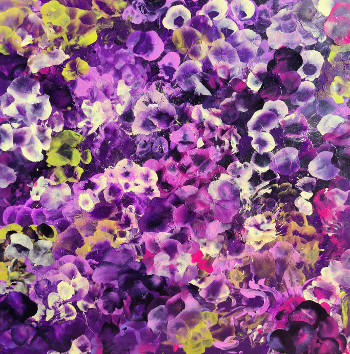 Violet Drift - Abstract Hydrangea Floral Painting