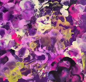 Violet Drift - Abstract Hydrangea Floral Painting