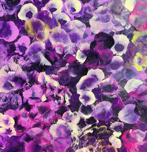 Violet Drift - Abstract Hydrangea Floral Painting