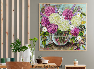 Pink and White Hydrangea Blooms