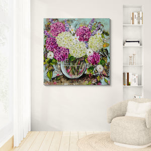 Pink and White Hydrangea Blooms
