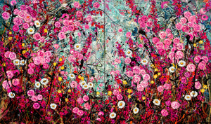 Bhangra Rose - Very Large Painting - Diptych