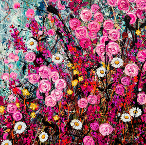 Bhangra Rose - Sehr großes Gemälde - Diptychon