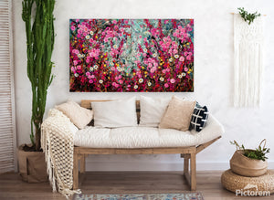 Bhangra Rose - Very Large Painting - Diptych