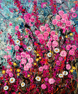 Rosa Bhangra - Dipinto molto grande - Dittico