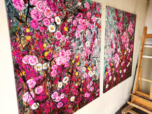 Bhangra玫瑰-大型绘画-Diptych