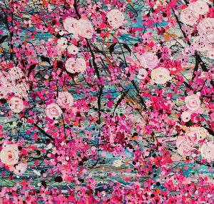 Fleurs de cerisier sur l'eau - Grand tableau (Diptyque)