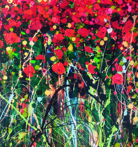 The Poppy Fields - Großes Gemälde auf zwei Tafeln