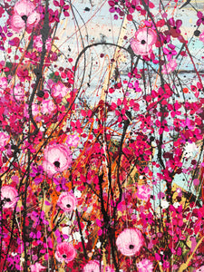 Summer in Pink - Großes Gemälde (Diptychon)