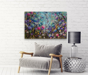 The Hydrangea Patch - Large Artwork - Diptych