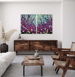 Lavender Love - Large oil painting (Diptych)