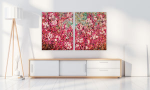 桜のてっぺん-非常に大きな絵-ディプティク