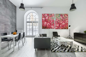 Cherry Tree Tops - Very large painting -Diptych